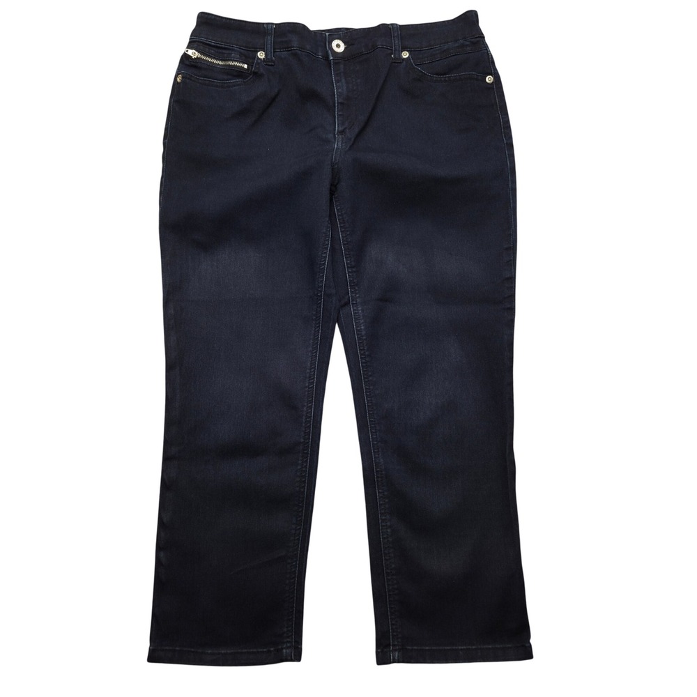 Chico's Platinum Denim Ankle Ultimate Fit Jeans Dark Wash  Womens Size 1 31x23.5